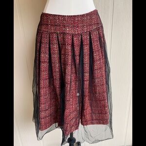 Oscar de la Renta Tweed/Tulle skirt